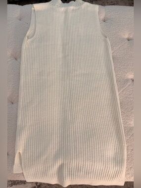 Cream Knit Sleeveless Dress